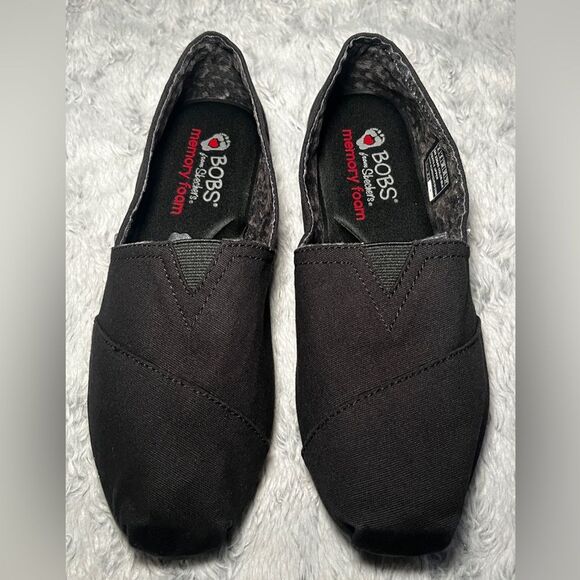 BOBS from Skechers Black Loafers Slip-Ons Size 8 - Picture 1 of 6